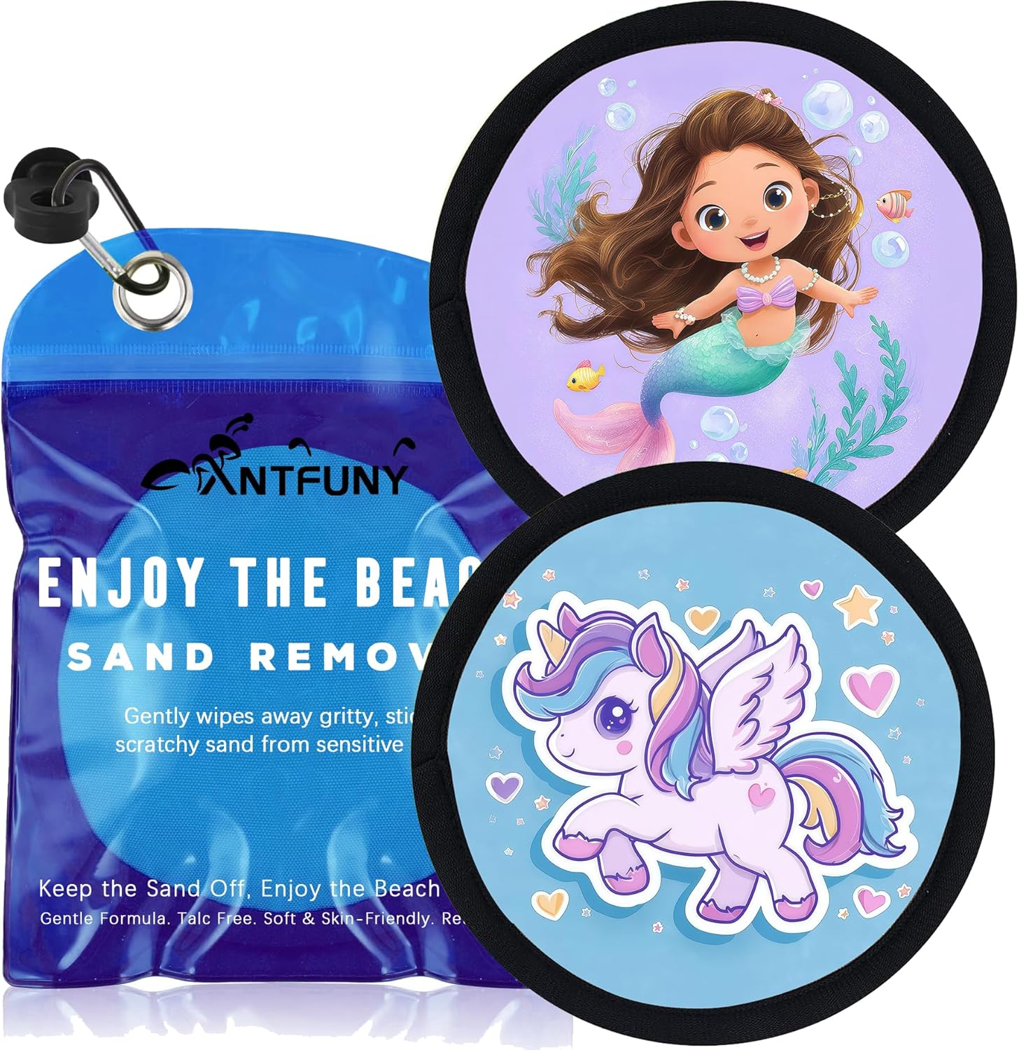 Sand Remover Unicorn Mermaid Eraser Removal Bag Mitt Brush Wipe Off Beach Vacation Essentials Travel Necessities Supplies Lake Day Activities Find Hawaii Trip Must Have Family Toy Game Towel Sifter