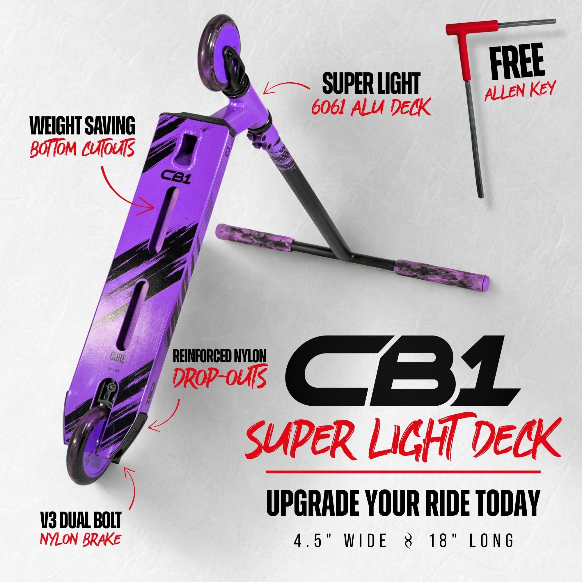 CORE CB1 Trottinette de cascades pour débutants à partir de 6 ans - Trottinette pour tricks freestyle avec roues de 110 mm - Trottinette professionnelle pour adolescents et enfants - Violet/noir