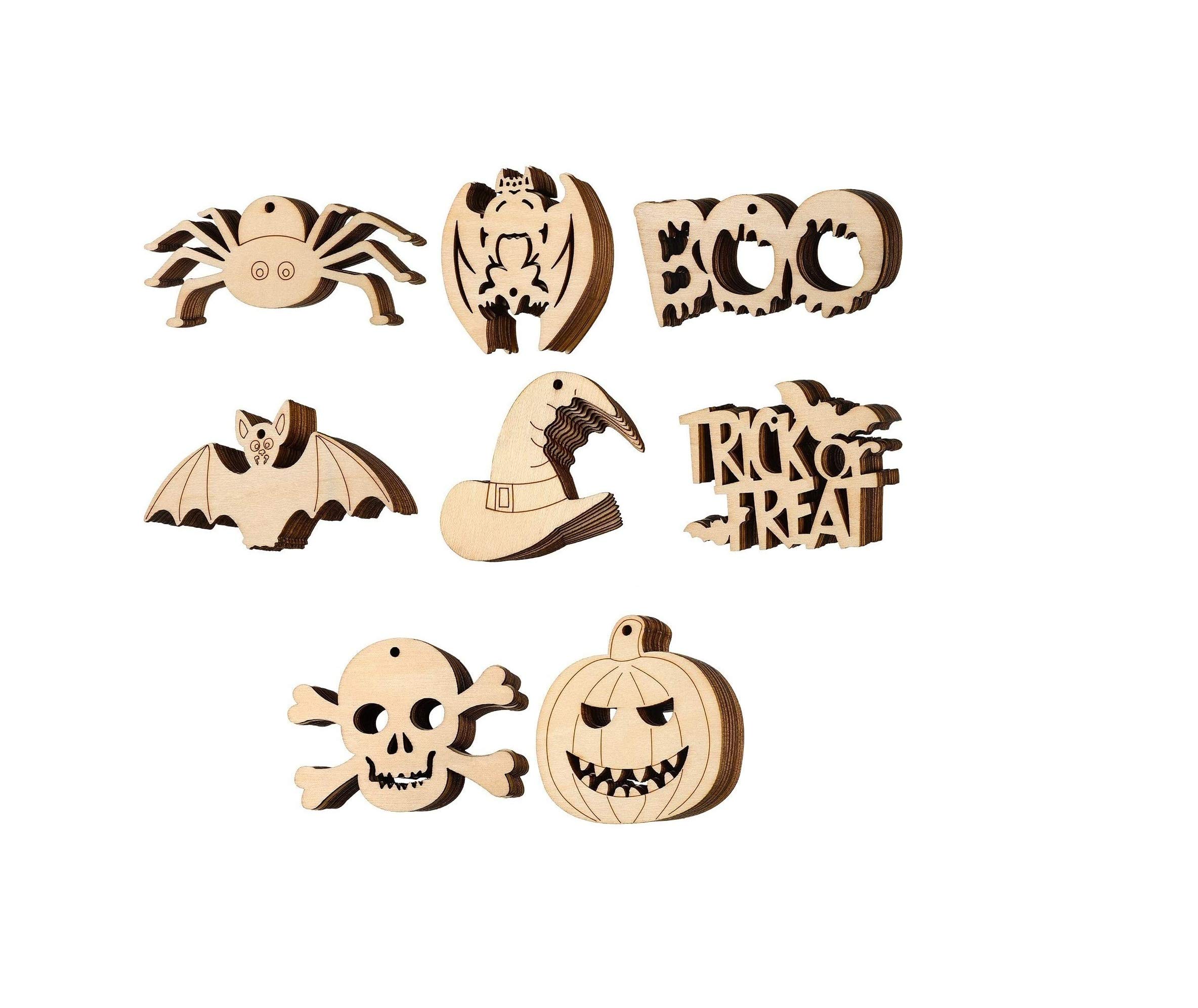 Decor Kafe Paintable Wooden Halloween Theme – Laser Cut Shapes for DIY Crafts, Kids Art Projects, Party & Festive Decoration (Pack of 32)-picture-20