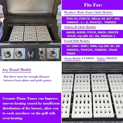 Miniatura 5 de HomeCrafter Domador de llama de cerámica para Mark Y0202XC Y0660 04ANG, Bakers & Chefs Y0005XC, FiestaGT40045, Grand Hall GC-3000, Turbo PR5010