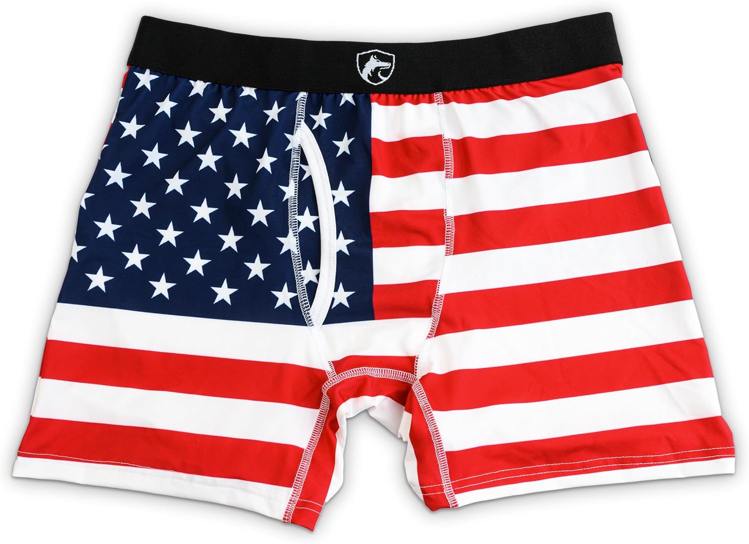 Men's American Flag Patriotic Moisture-Wicking Polyester Boxer Brief Underwear, Thin Blue Line, Thin Red Line