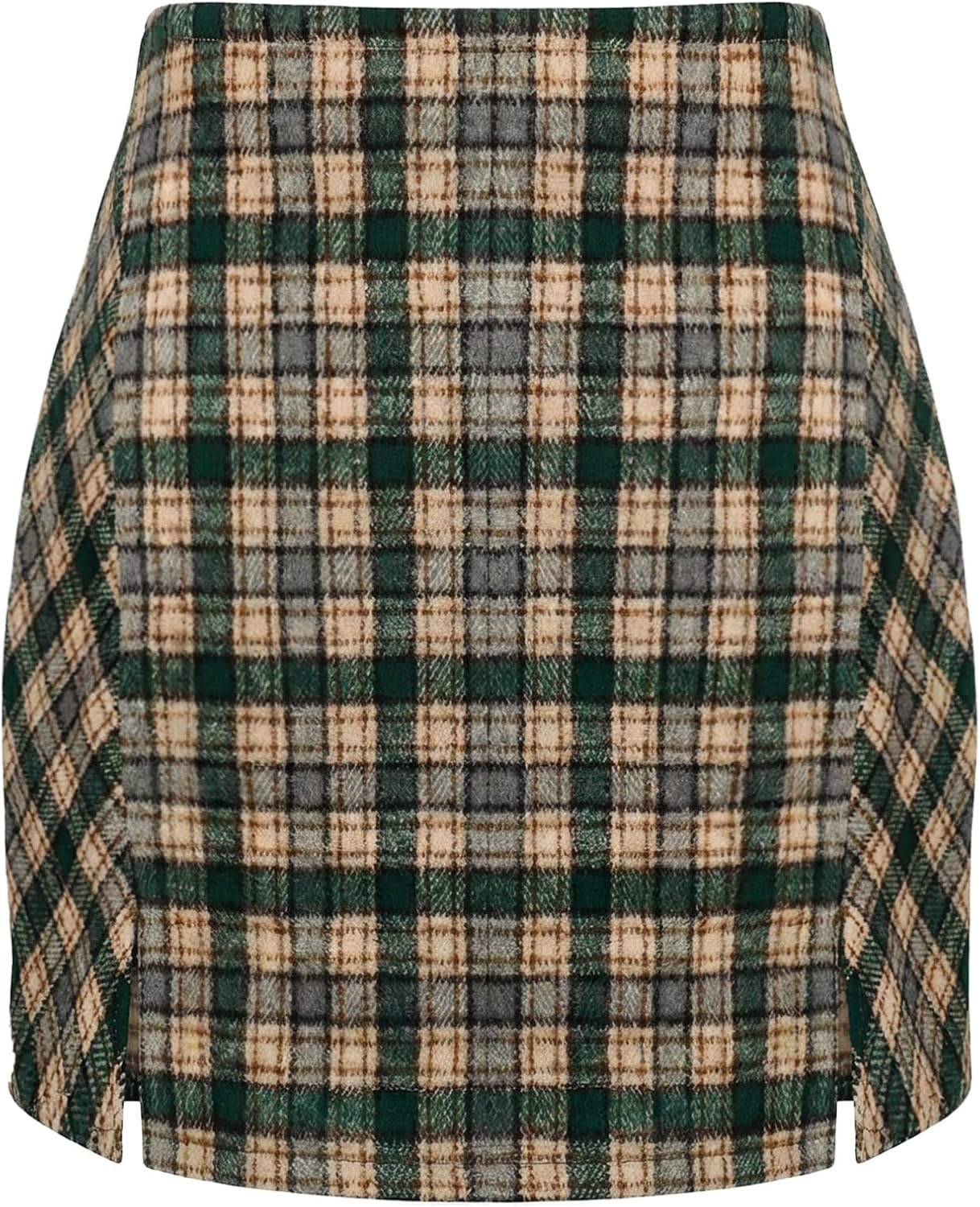 Mini Plaid Skirt for Women A-Line High Waisted Bodycon Skirts Winter Casual Skirt