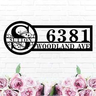 Custom Metal Address Plaque for Outside,Personalized Modern House Number Sign with Address Name,Outdoor Metal Sign,Wall Mounted Sign,Personalized Gifts, Housewarming Gift,Address Sign