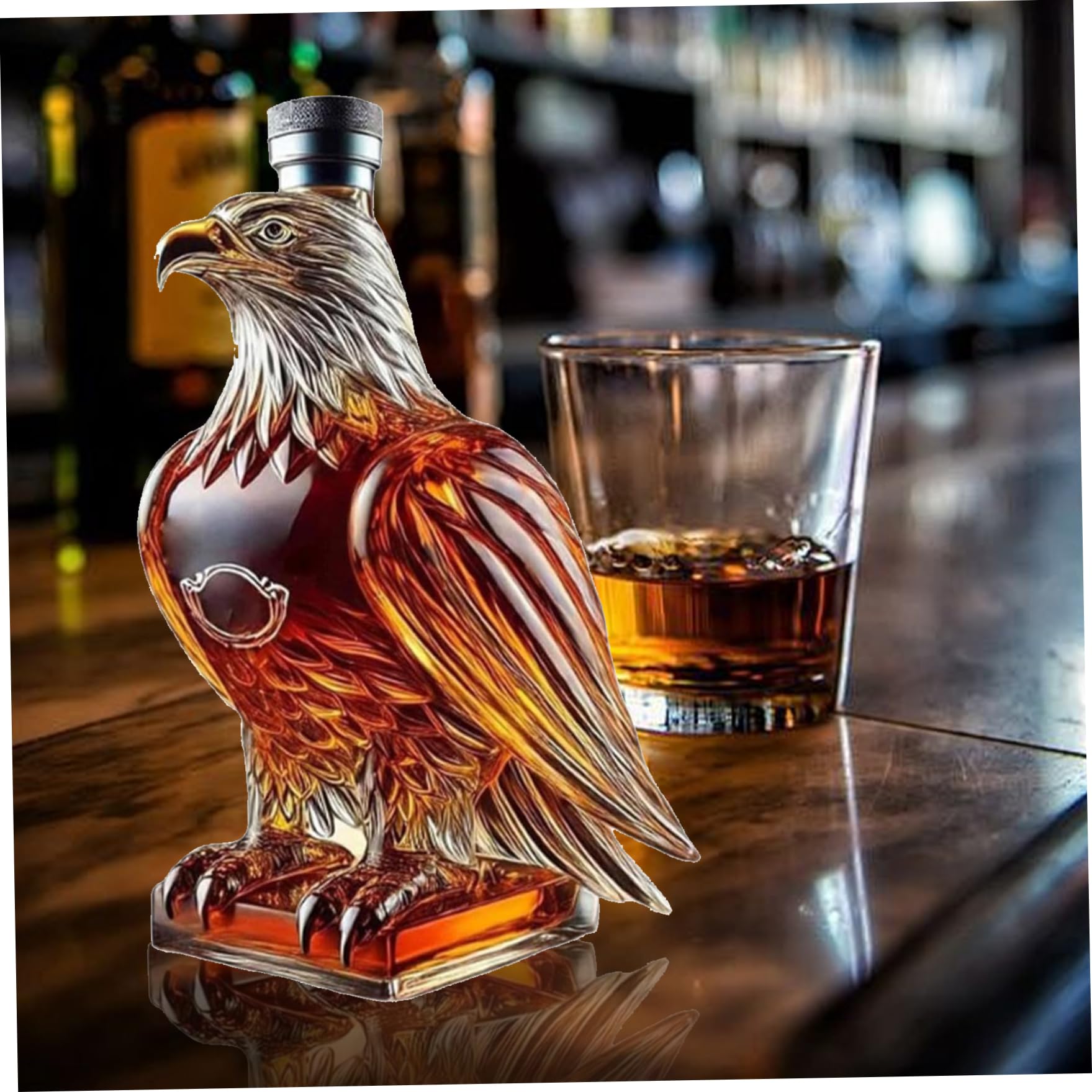 Decanter Per Whisky A Forma Di Aquila In Vetro - Bottiglia Decorativa Elegante Per Regalo (Papà, Marito, Fidanzato)