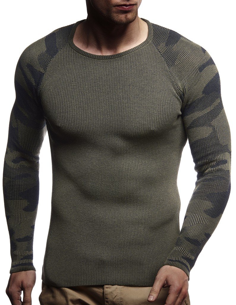 Leif Nelson Strickpullover Herren Rundhals - Dünner Männer Strick Pullover für Winter & Sommer - Coole Crewneck Männer Pullover mit Rundkragen