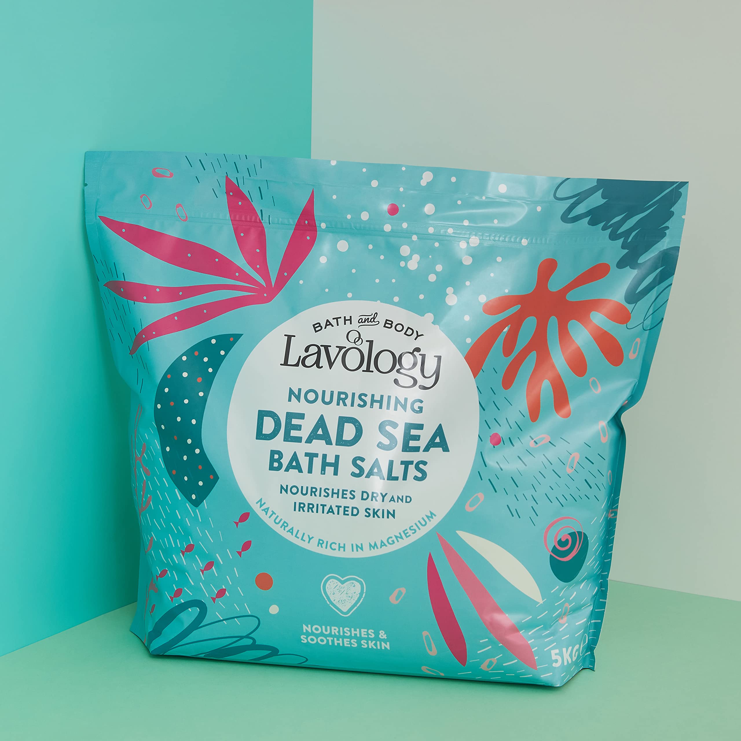 Lavology Sel de bain de la Mer Morte - 5kg - Tous les ingrédients naturels - Nourrit les peaux sèches et irritées