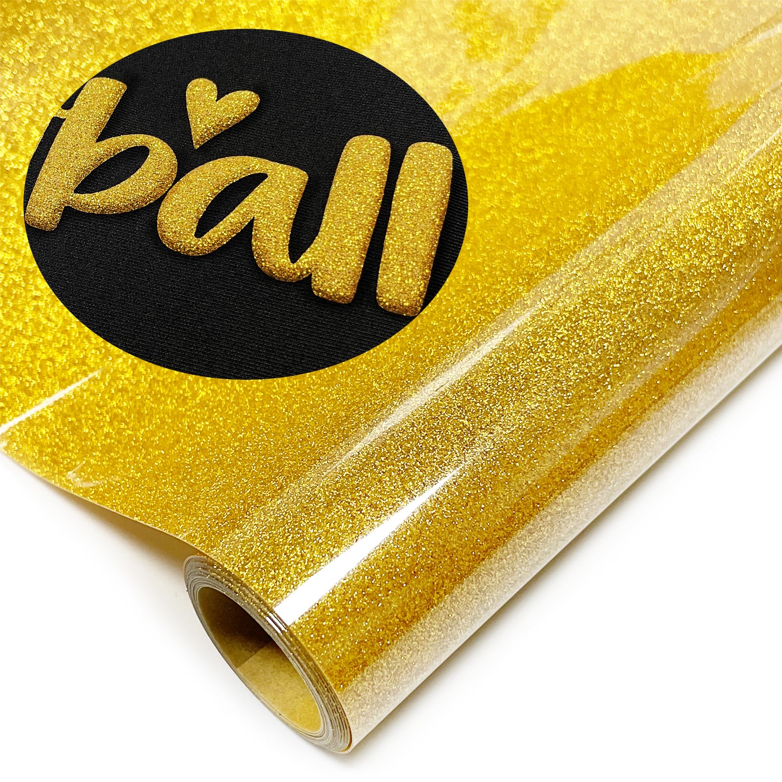 Glitter Puff Heat Transfer Vinyl (Gold), 12in X 5ft Iron on Vinyl