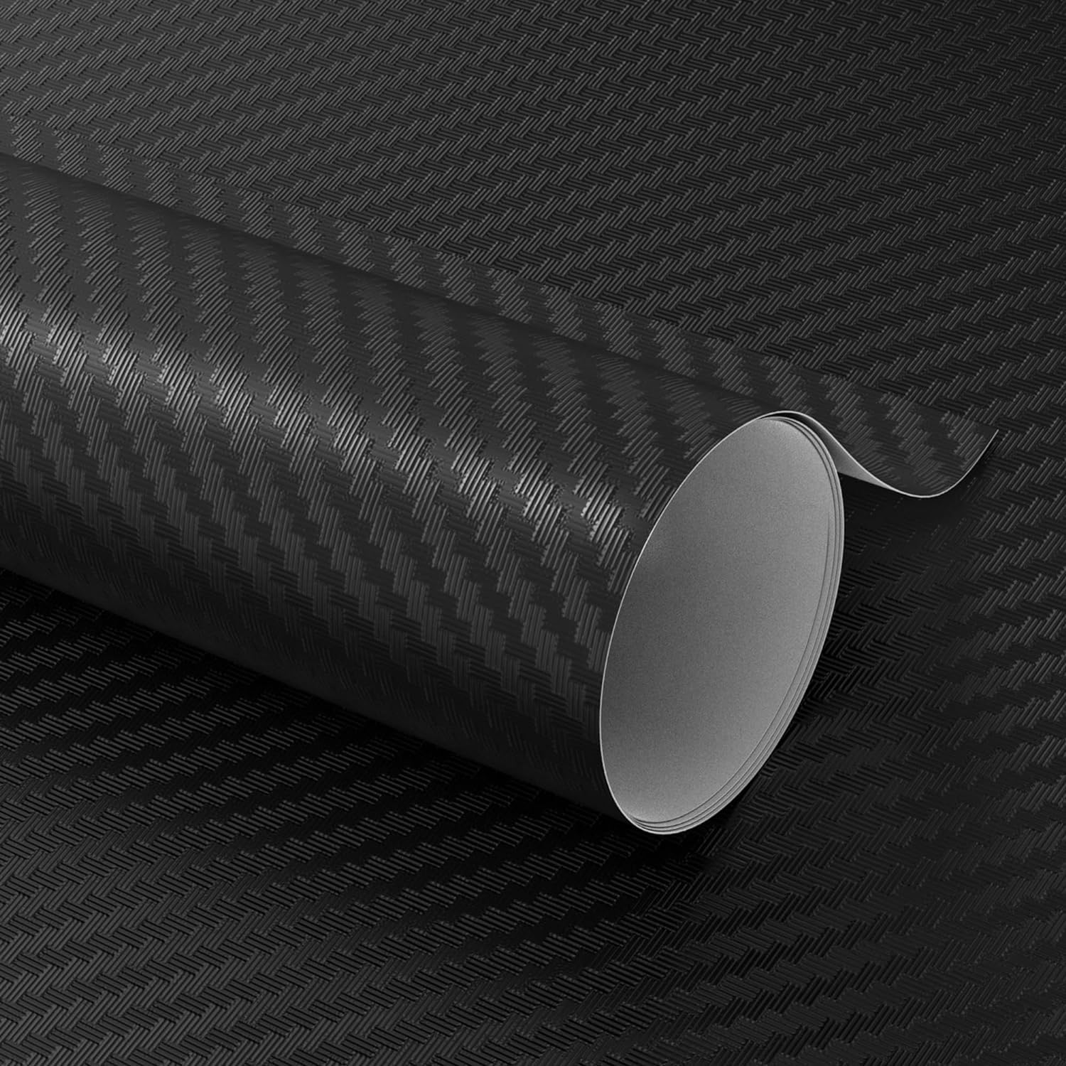 Lypumso 3D Black Carbon Fiber Vinyl Wrap, Car Wrap Film Roll with Air ...