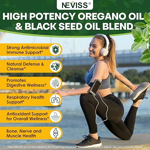Miniatura 3 de Oregano Oil with Black Seed Oil Filled Gummies, 12 IN 1 Oil Of Oregano Supplement for Immune & Digestive w/ High Carvacrol & Thymoquinone, Olive