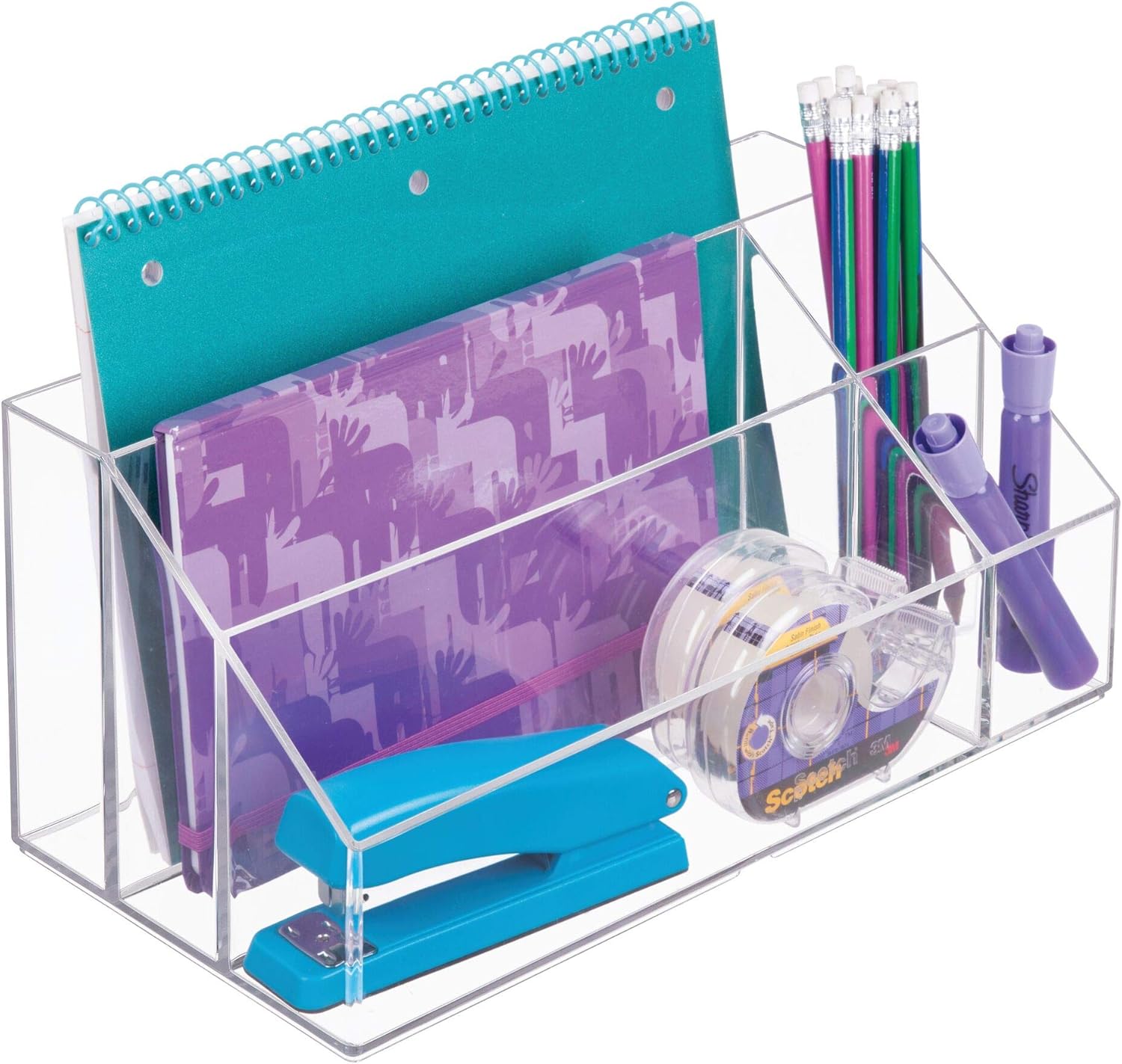 iDesign Clarity Cosmetic Palette Organizer for Vanity or Cabinet to Hold Makeup, Nail Polish, Cosmetic Accessories - 5 Compartments, Clear : Beauty & Personal Care