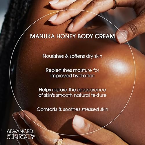 Miniatura 5 de Advanced Clinicals Manuka Honey Cream - Loción hidratante para el cuidado de la piel para la cara y el cuerpo bálsamo hidratante intenso e