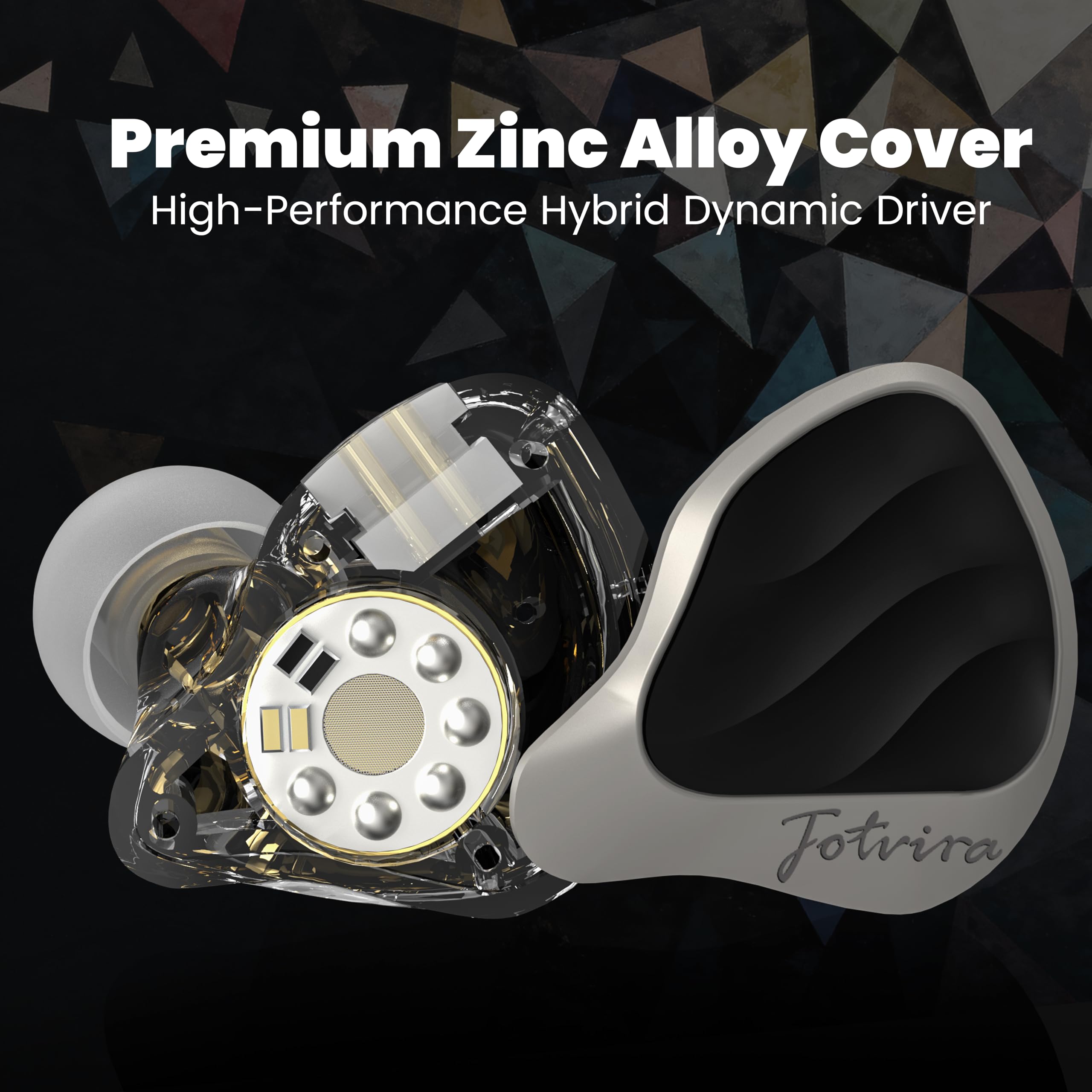 Podwójne dynamiczne przetworniki 10 mm w monitorze uszu, przewodowe słuchawki HiFi ze stopu cynku, hybrydowe słuchawki IEM, 2-pinowy, odłączany, posrebrzany kabel IEM dla audiofilów, muzyków