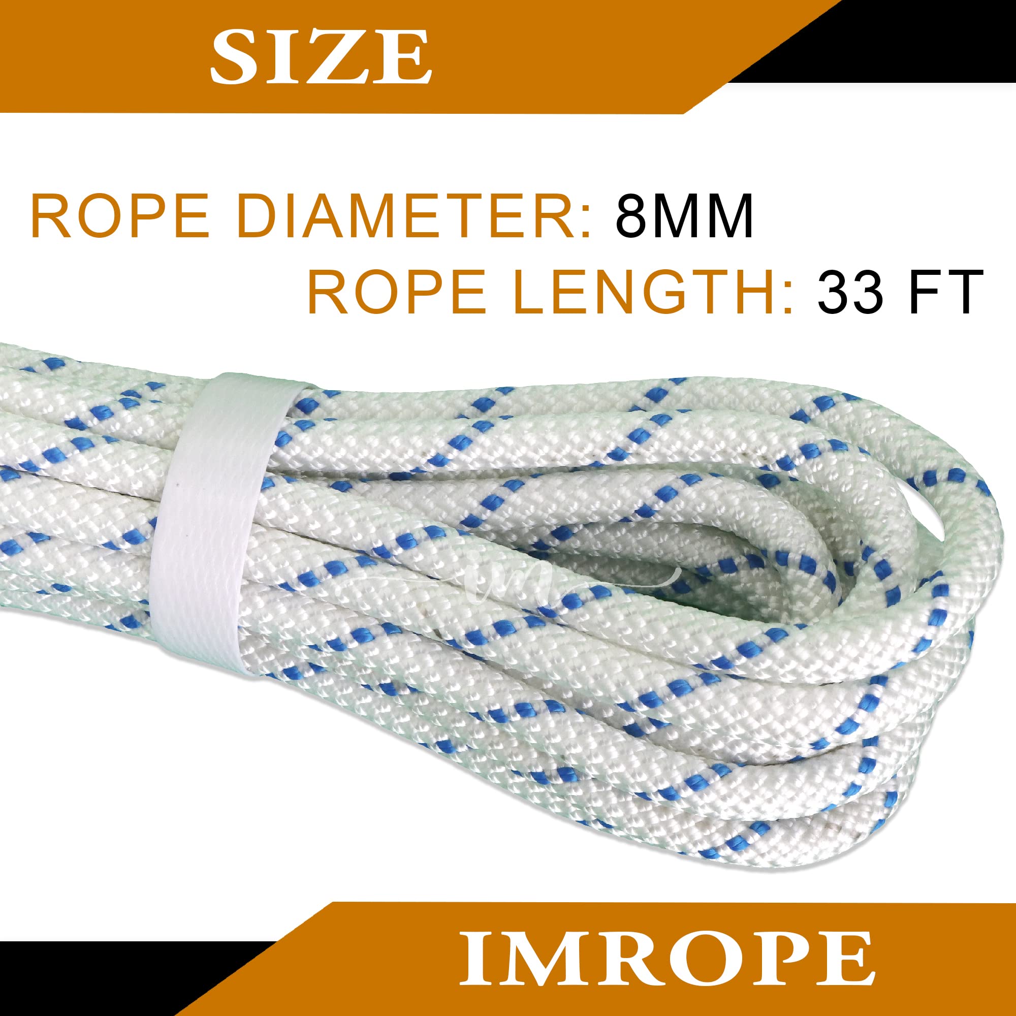 Elfinrm Doppelt Geflochtenes Polyester-Seil | 1,9 Cm X 4,5 M | Hochfest, Geringe Dehnung | Für Baum-, Outdoor- & Haushaltsanwendungen