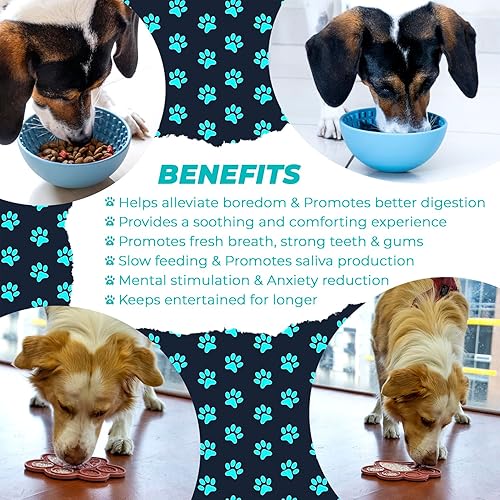 Miniatura 3 de Generic Tazón de alimentación lenta con alfombrilla para lamer para perros, azul, silicona