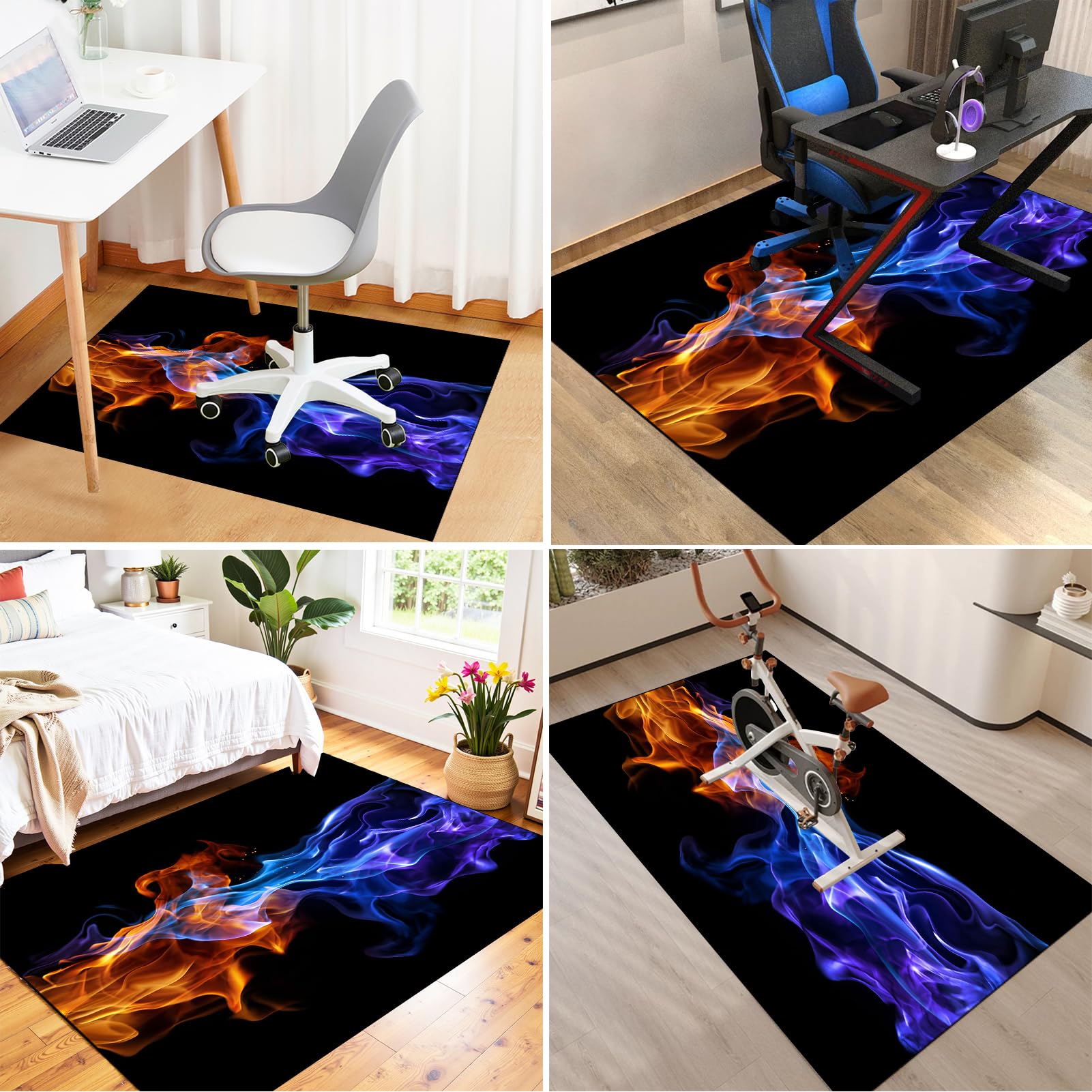 Tapis de Chaise Gaming, Tapis Chaise de Bureau, Tapis de Protection pour Sols Durs, Tapis de Sol Bureau Tissu, Tapis Protège-Sol pour Chaise 120 x 150 cm, Tapis de Sol pour Bureau Plancher de Bois