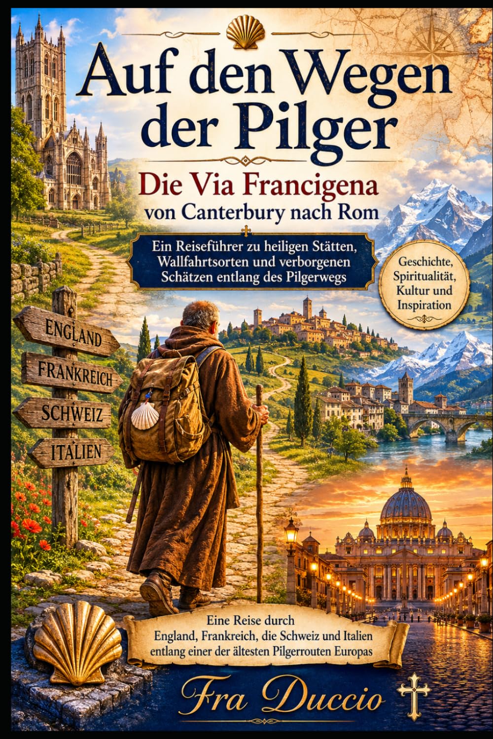 Auf den Wegen der Pilger Die Via Francigena von Canterbury nach Rom: Ein Reiseführer zu heiligen Stätten, Wallfahrtsorten und verborgenen Schätzen entlang des Pilgerwegs