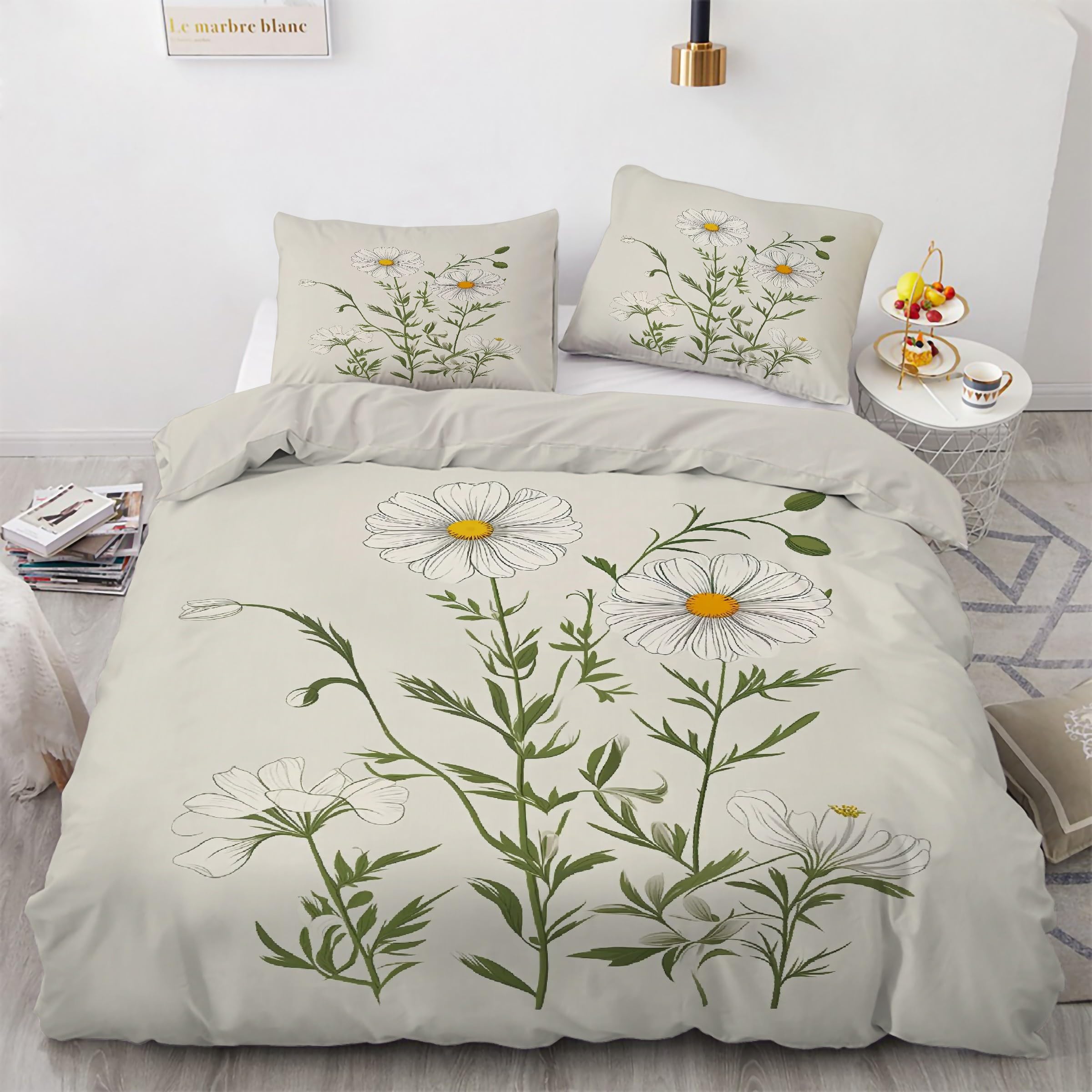 Housse de couette zippée 90x190 marguerite pour en finir avec la couette qui glisse