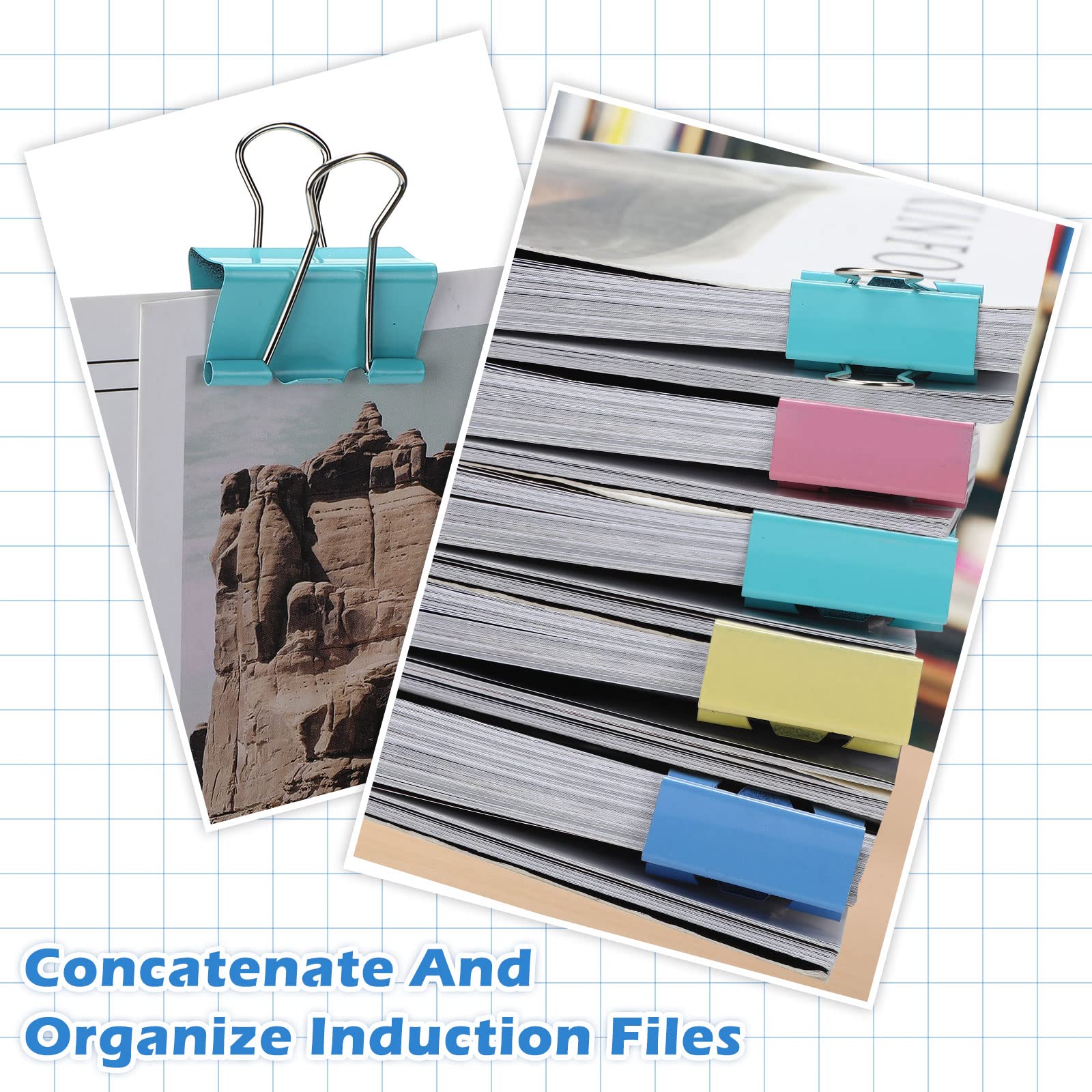 300 clips medianos para carpeta, clips de papel, suministros de oficina, abrazaderas de papel para profesores, estudiantes, escuela, oficina, negocios, suministros de papeleo (colores surtidos, 1.25