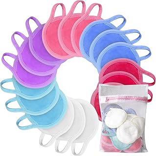 Nugilla Reusable Makeup Remover Pads, 18 Packs Microfiber Face Cloth wit...
