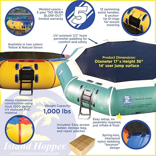 Miniatura 2 de Island Hopper Bounce N Splash - Gorila de agua acolchada de 17' - Verde natural