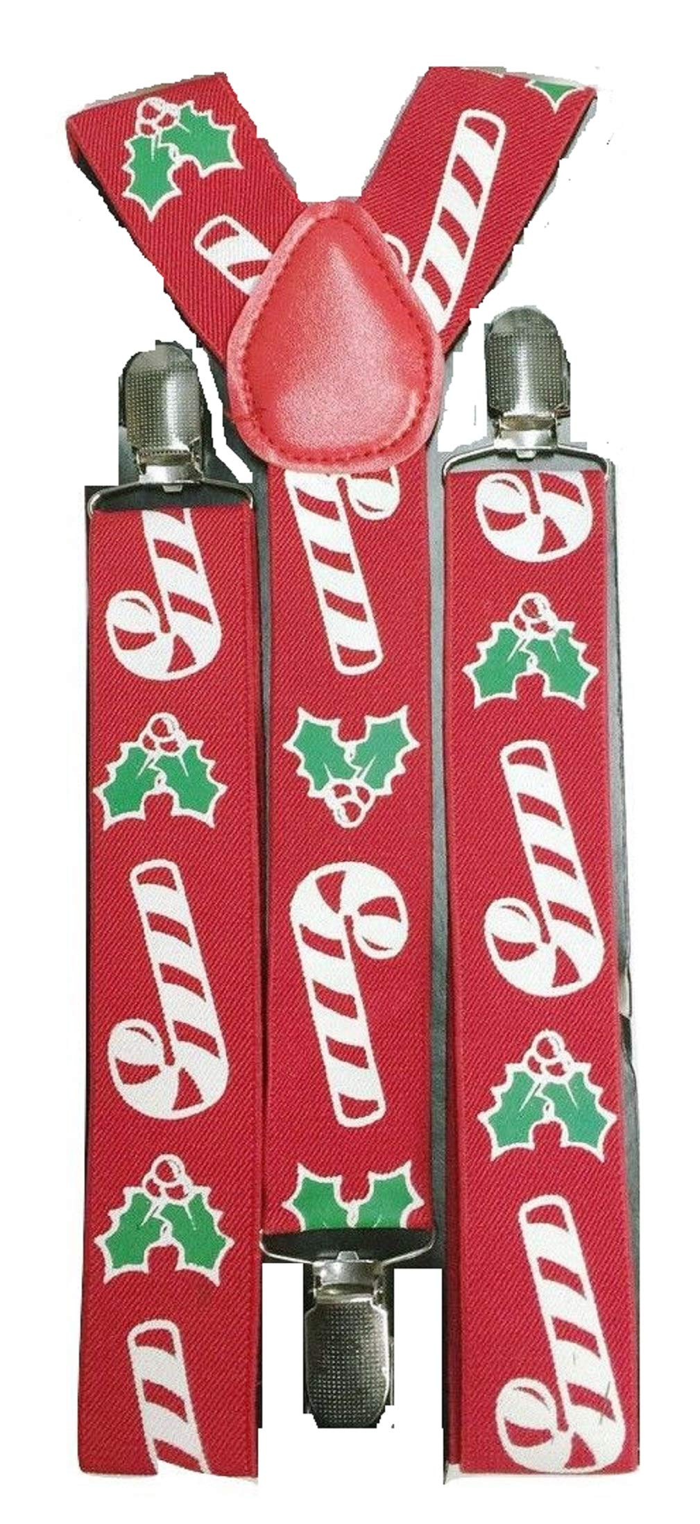 L&L® Unisex 3.5cm Wide Men Women Christmas Xmas Santa Leaves Braces Suspenders UK (Sticks)