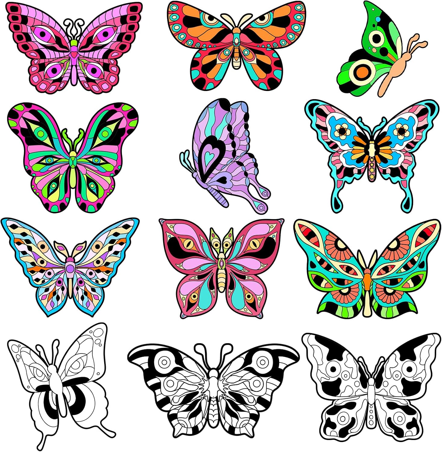 EggSun 48pcs Mandala Fuzzy Velvet Coloring Posters Kit, DIY Beautiful Arts and Crafts Velvet Coloring Mess Free Felt Coloring Pages for Adult Family Activities and Party Favors