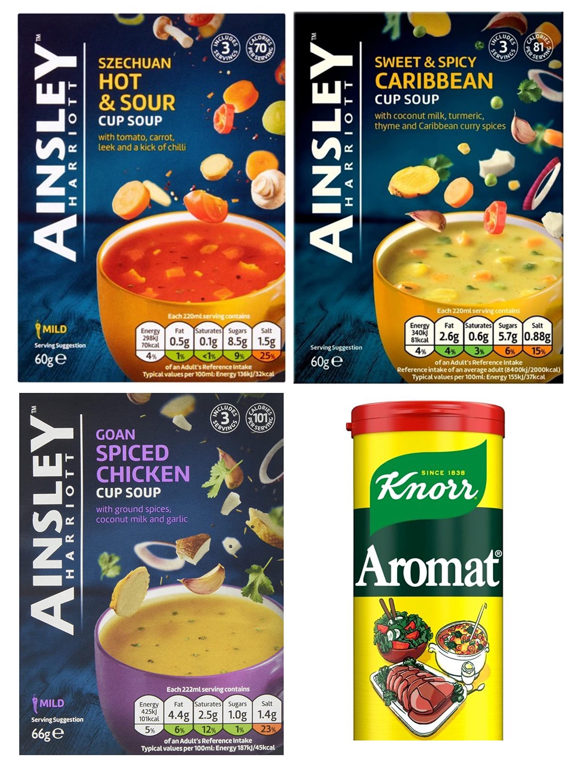 Buy Ainsley Harriott Cup Soup Hot Flavours 3 box Multi Pack 3 Sachets