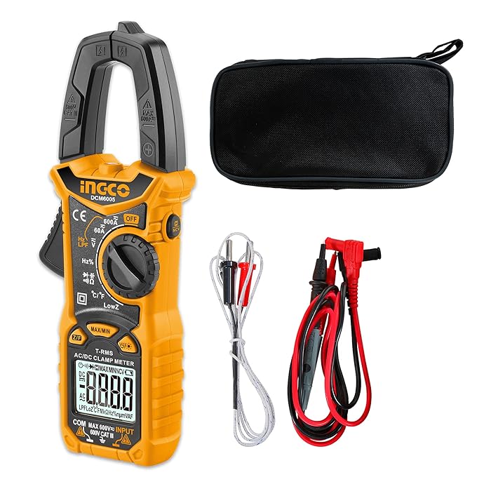Buy INGCO Auto Ranging Digital Clamp Meter TRMS 6000 Counts Measures AC
