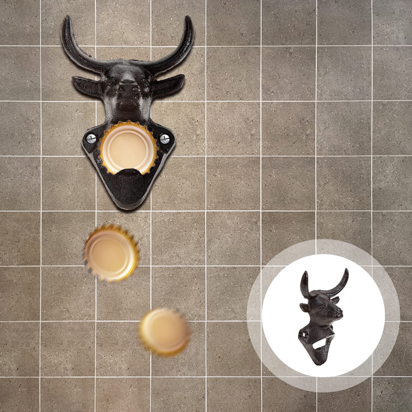 Alipis Apribottiglie Decorativo in Ghisa Strumento Per Aprire Forma Animale Da Appendere Parete