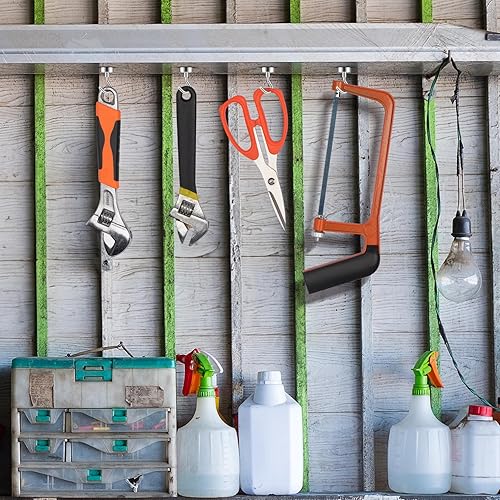 Miniatura 4 de Grtard Paquete de 15 ganchos magnéticos resistentes, imanes de neodimio fuertes de 25 libras con ganchos para colgar, refrigerador, hogar, cocina,