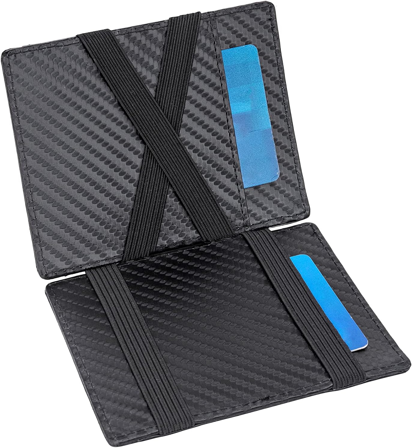 Travando ® Vegas Magic Wallet - Smooth Leather Look - TÜV Tested RFID Protection - 7 Card Slots - Coin Compartment - Includes Gift Box - Designed in Germany