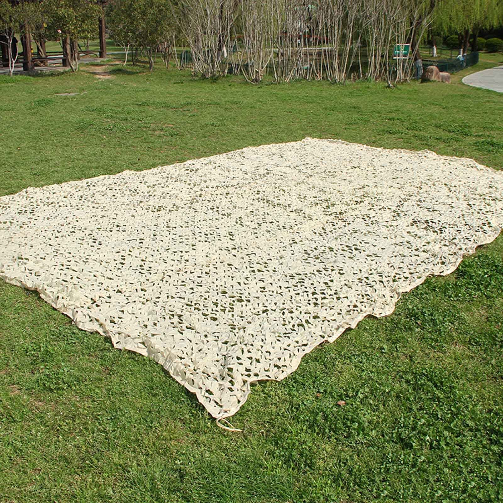 Jolan Beżowa siatka maskująca 2 × 2 m 2 × 3 m 3 × 4 m 3 × 5 m 3 × 6 m 4 × 6 m 4 × 7 m 5 × 5 m, siatka zacieniająca, na kemping, polowanie, dekoracja, ochrona przeciwsłoneczna, wojskowa wzmocniona