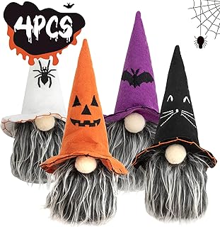 Sponsored Ad - KKEATOY Halloween Gnomes Plush Decorations Set of 4, Elf Doll for Home Décor Household Ornaments, Gnomes wi...