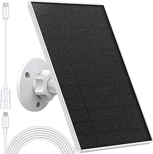 Solar Panel for eufy Camera,6W Solar Panel for Eufy E,2C/2C Pro,2/2Pro,E20/E40,Solo,SoloCam Spotlight,IP65 Waterproof USB-C Solar Panel Charger for Eufy with Micro USB Connector & Rubber Plug
