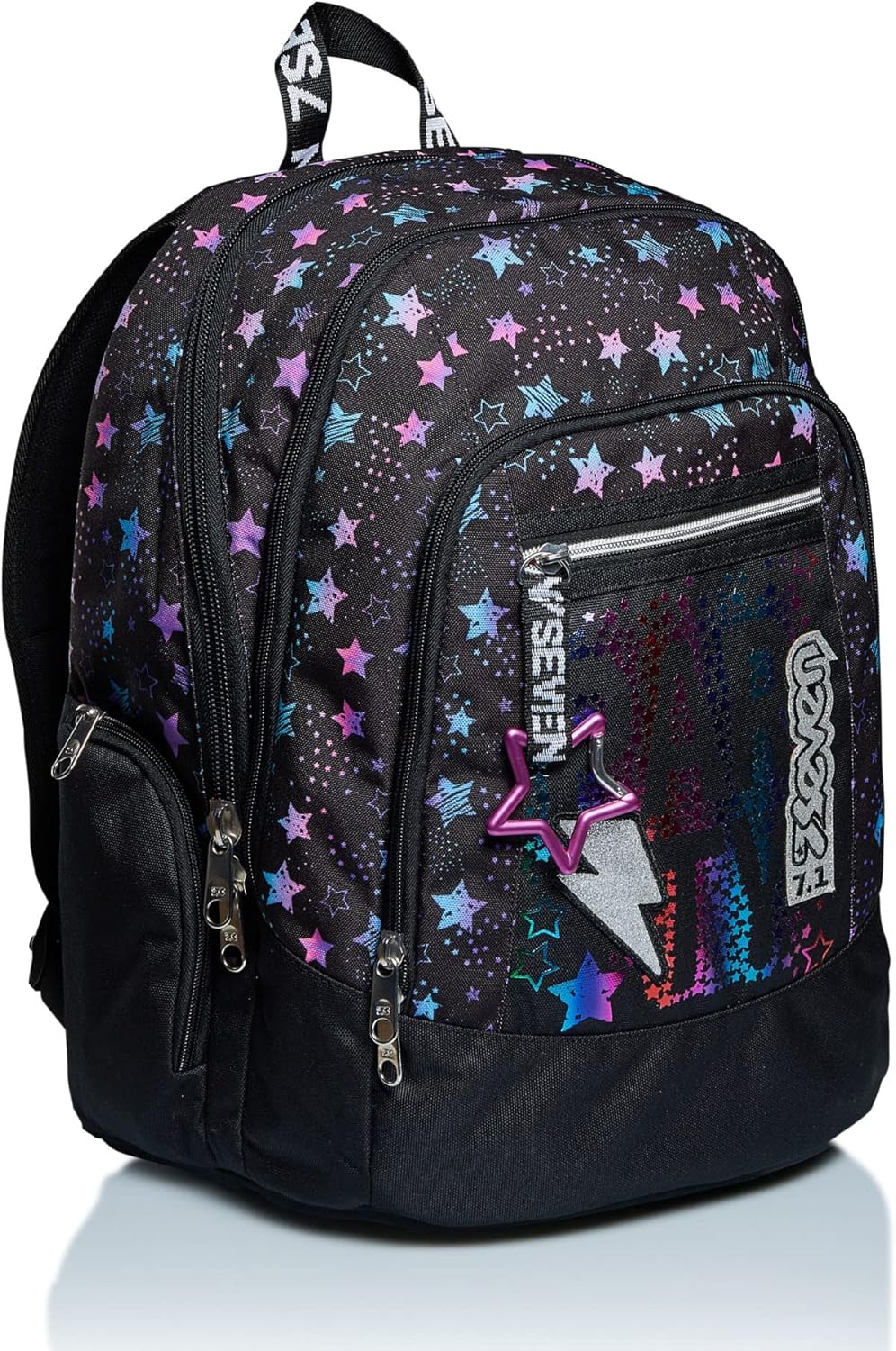 Seven Zaino Scuola Seven - Advanced - Dance Party - Tasca Porta Pc - Con Speaker Wireless, Zaino Unisex - Bambini e ragazzi, Nero (Nero), Taglia unica Seven Zaino Scuola Seven - Advanced - Dance Party - Tasca Porta Pc - Con Speaker Wireless, Zaino Unisex - Bambini e ragazzi, Nero (Nero), Taglia unica