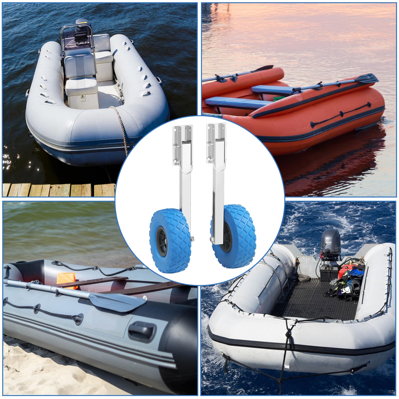 Kayak Dock Launch 12-inch Boat Launching Wheels - 500LB Capacity For ...