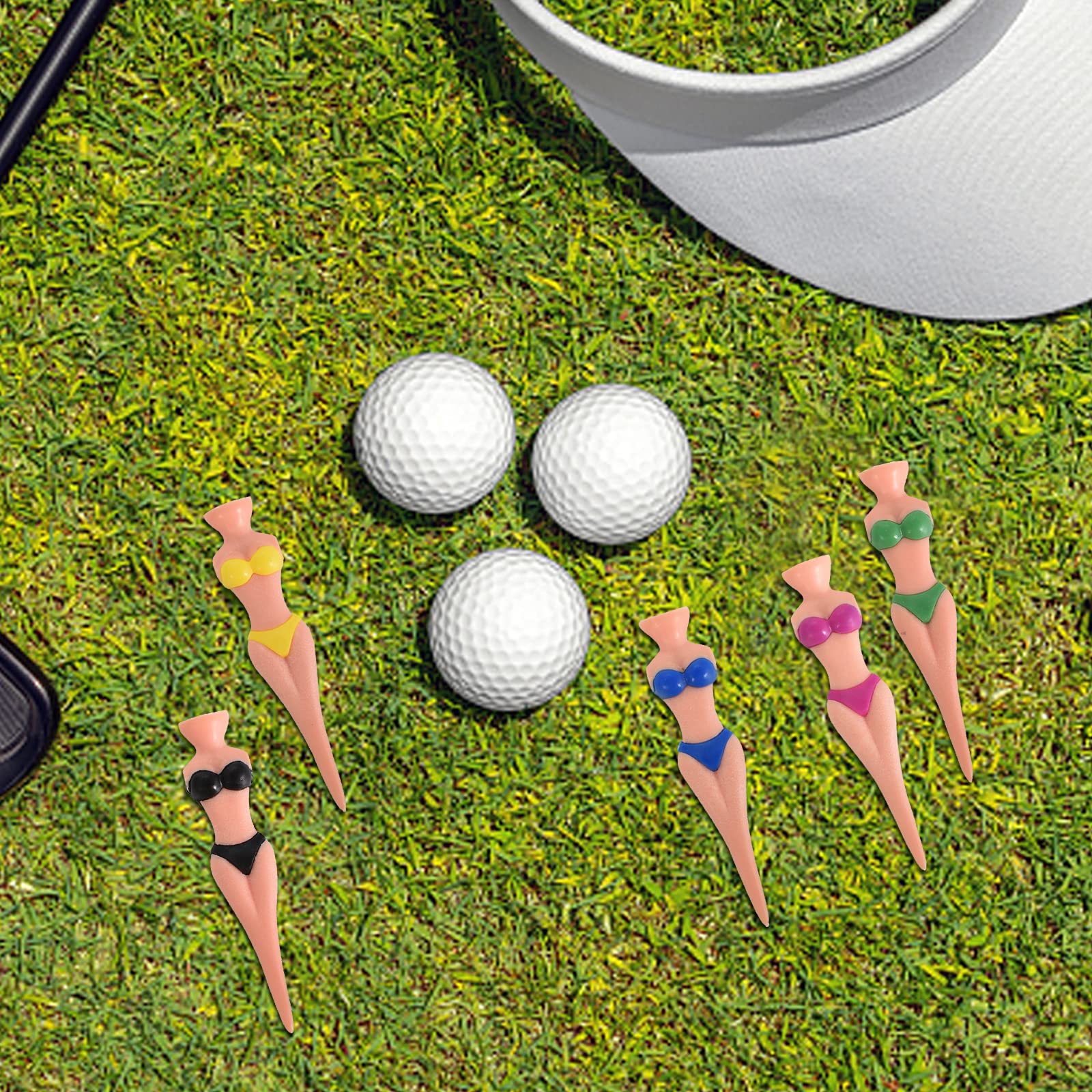 Zabawne koszulki golfowe dla kobiet i dziewcząt, 76 mm, 76 mm, z tworzywa sztucznego, do golfa, do domu, bikini, golfa, akcesoria do golfa (5 sztuk)