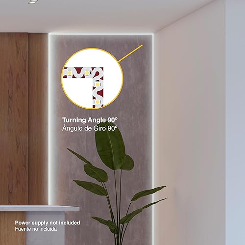 Miniatura 5 de Tira de luces LED de 12 V 16.4 pies con certificación UL blanco frío 2835 SMD Zig-Zag regulables 660lmm 6.2Wm 300 LED 60 LEDsm IP33 no impermeable