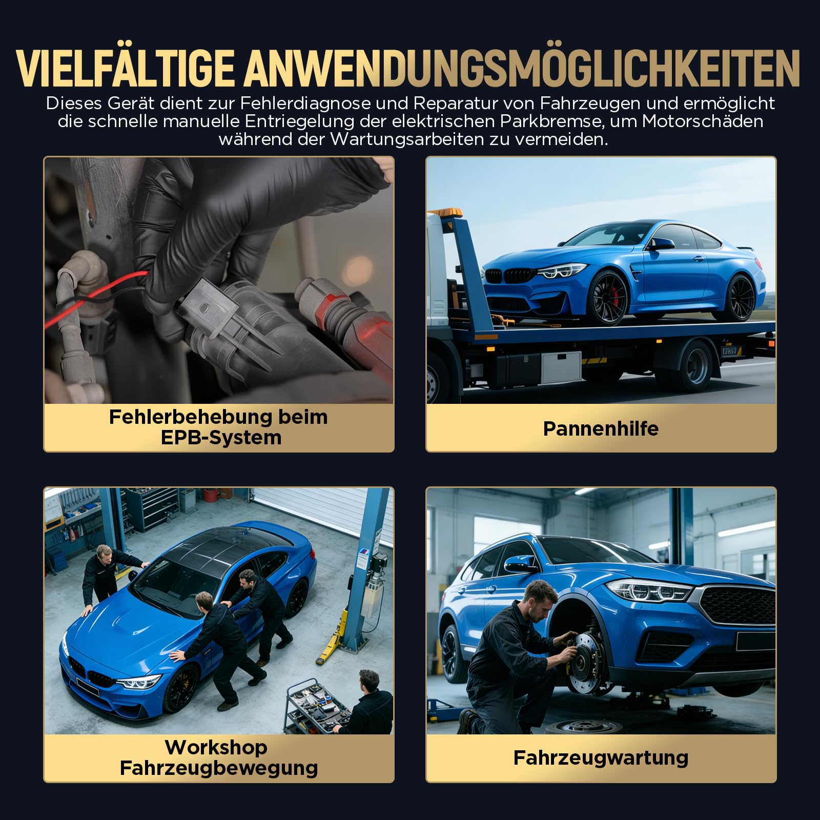AUTOOL BT10 EPB Notentriegelungswerkzeug, Zweikanal-Steuerung für Bremse und Rückwärtsgang zum Lösen und Zurücksetzen der elektronischen Parkbremse, für Pannenhilfe, Fahrzeugbewegung/Reparatur/Wartung