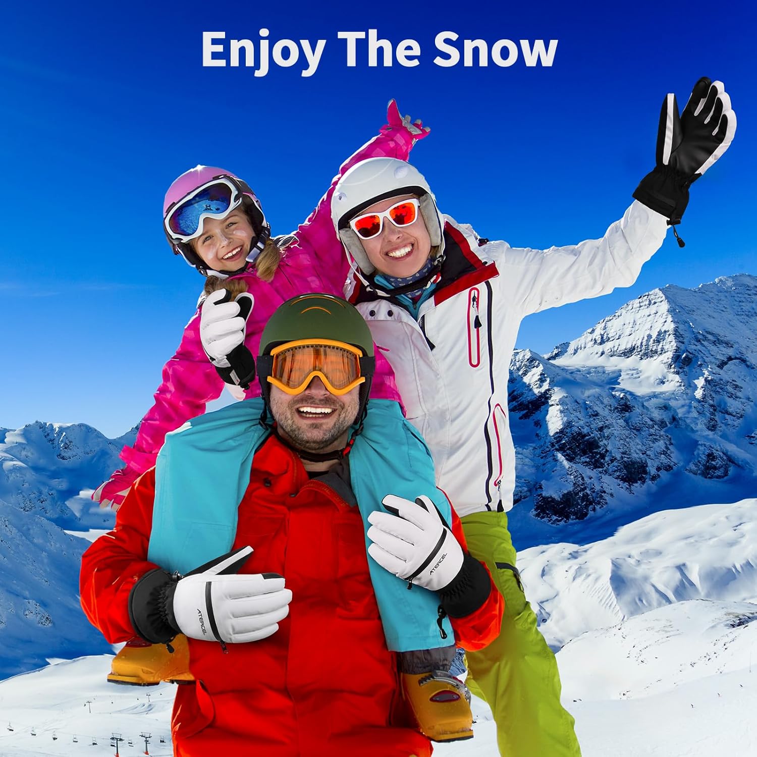 Waterproof Ski Gloves, Warm 3M Thinsulate Gloves, Touchscreen, for Men Women in Skiing, Snowboarding, Snowmobiling, Hiking - Image 6