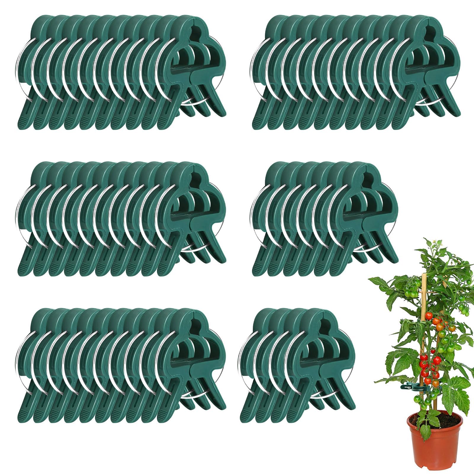 50 Pcs Reusable Plant Support Clips,Plant Clips for Outdoor Plants,Weatherproof Plant Clips for Climbing Plants,for Tomatoes,Vines,Etc,Indoor/Outdoor Use