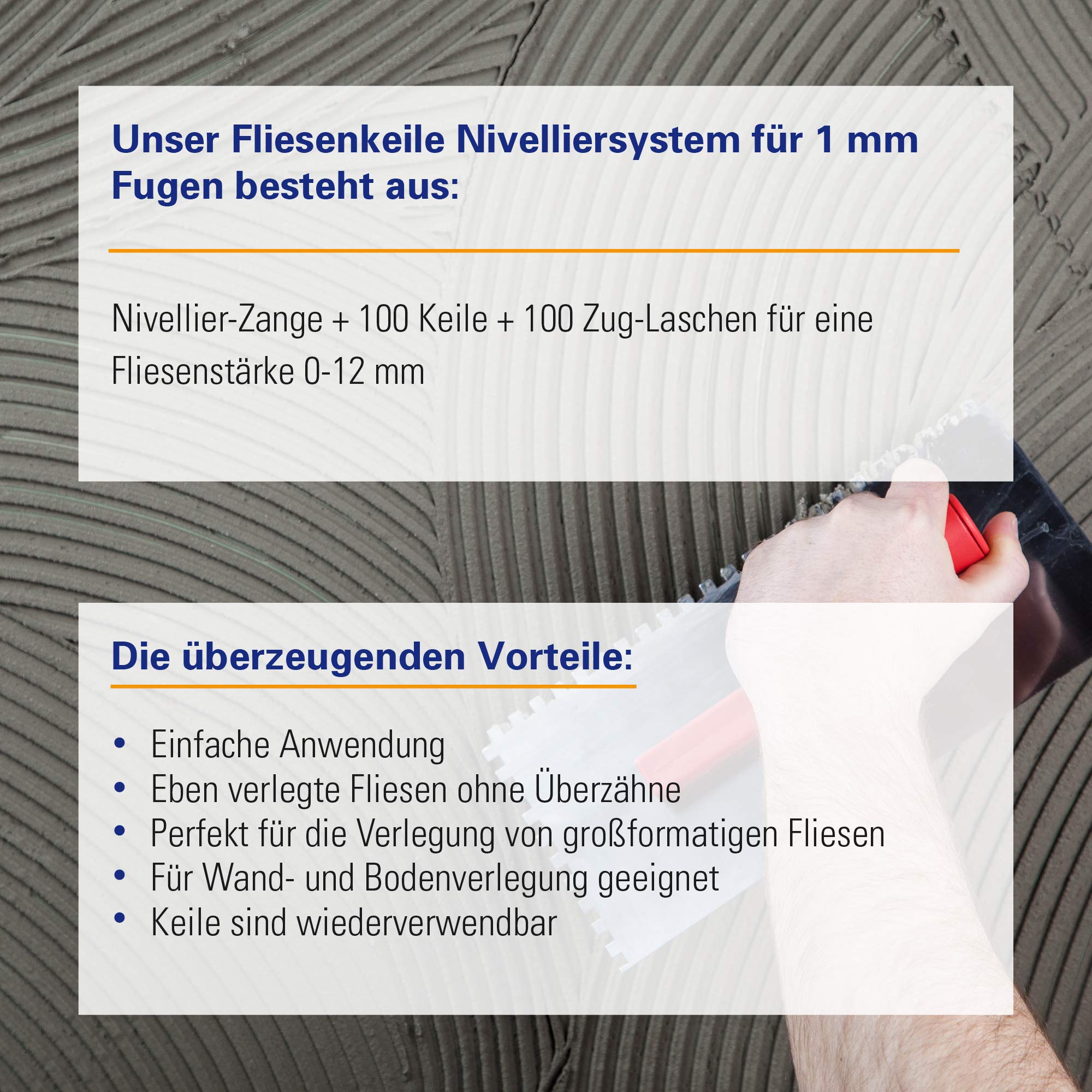 Karl Dahm Fliesen Nivelliersystem/Fliesenkeile Nivelliersystem für 1 mm Fugen: Nivellier-Zange + 100 Keile + 100 Zug-Laschen für Fliesenstärke 0-12 mm I Professionelle Fliesen Verlegehilfe – 12052