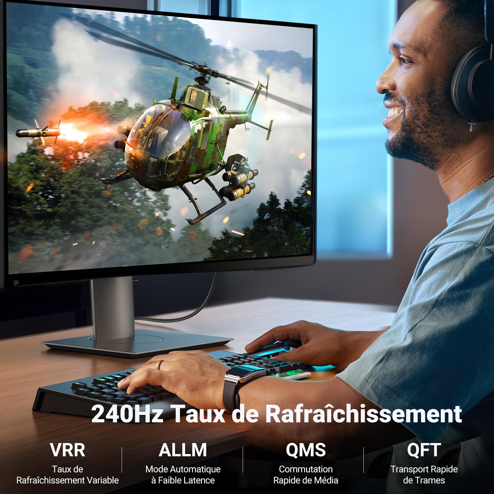 UGREEN Câble HDMI 2.1 Certifié 8K 60Hz 4K 240Hz 48Gbps Aluminium 2M