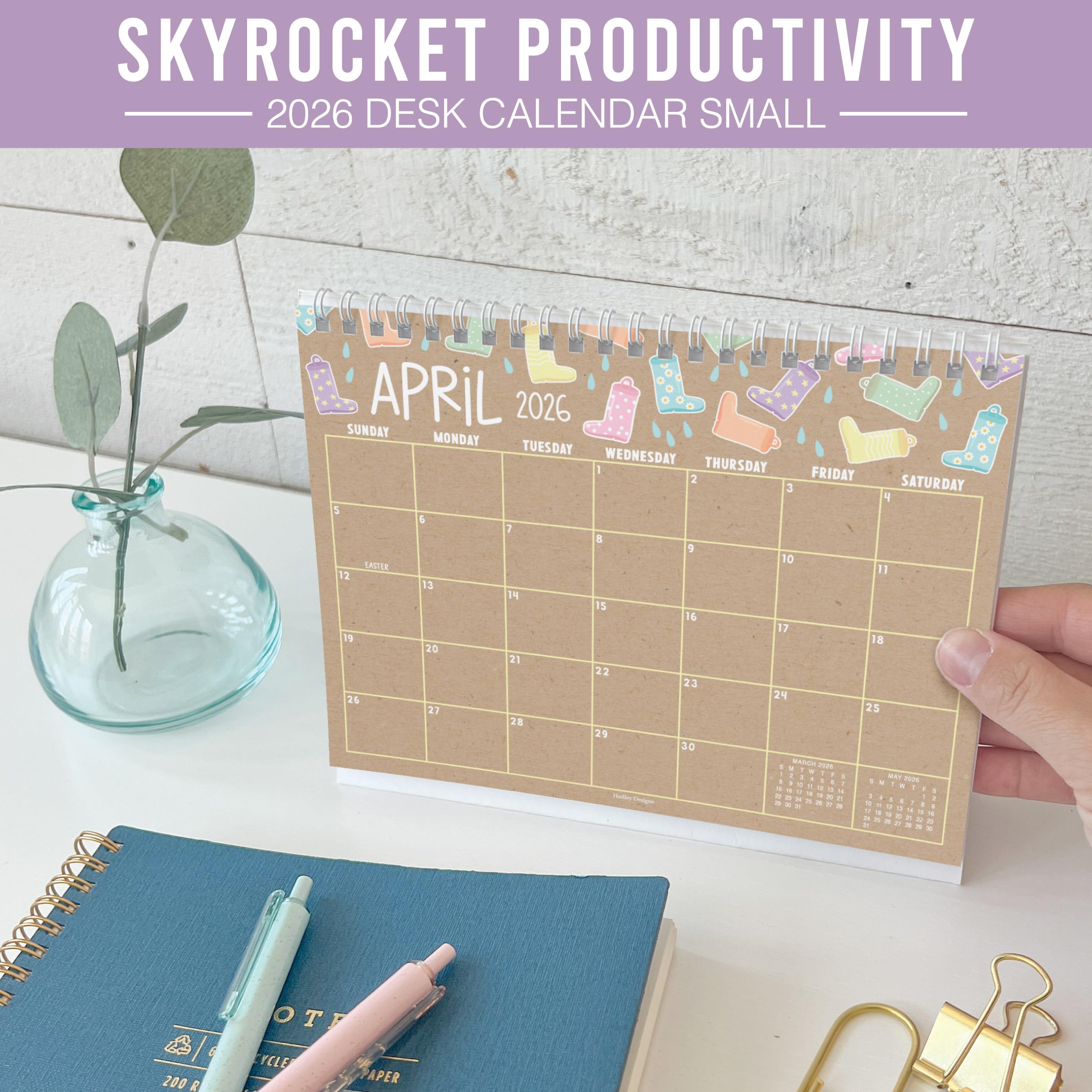 2022-2023 MINI FLIP Desk Calendar Desktop Paper Stand Calendar Table Organizer EUR 8,50 - View #9