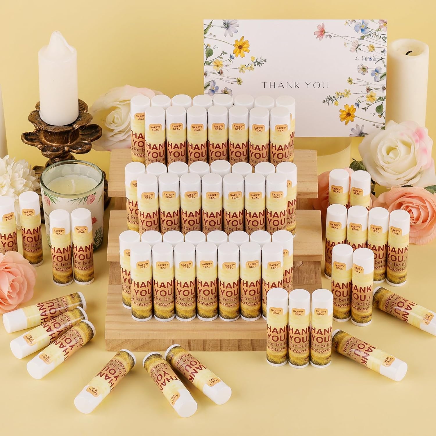 DMSKY Appreciation Gifts 60 Pcs Lip Balm Bulk, Staff Appreciation Gifts Bulk Thank You Gifts Bulk for Coworkers Teacher Worker Employee Leaving Farewell Gifts Mountain image 7 of 7 B0DC97LYR4