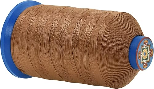 Miniatura 916 de Mandala Crafts Hilos de coser resistentes de nailon consolidado, hilo para tejer jeans de cuero, hilos de tapicería marina al aire libre, Beige