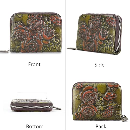 Miniatura 6 de LETEULO Cartera de cuero con cremallera para mujer, organizador de tarjetas, bolso pequeño con 12 ranuras para tarjetas