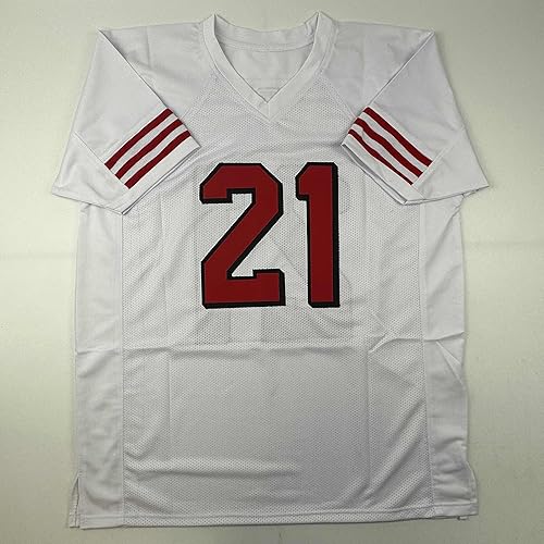 Miniatura 4 de AutographedSigned Deion Sanders San Francisco White Alternate Football Jersey Beckett BAS COA