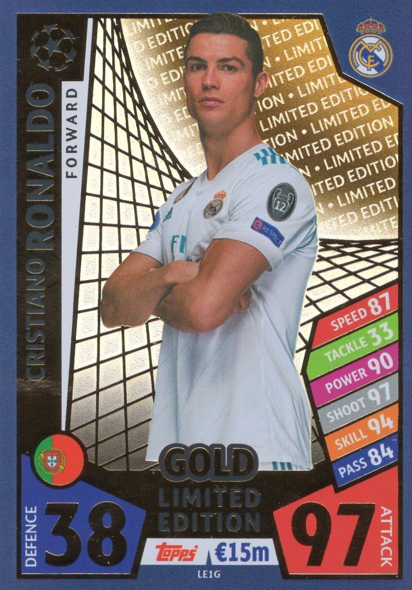 Match Attax Champions League 2017 2018 Ronaldo Gold Limited