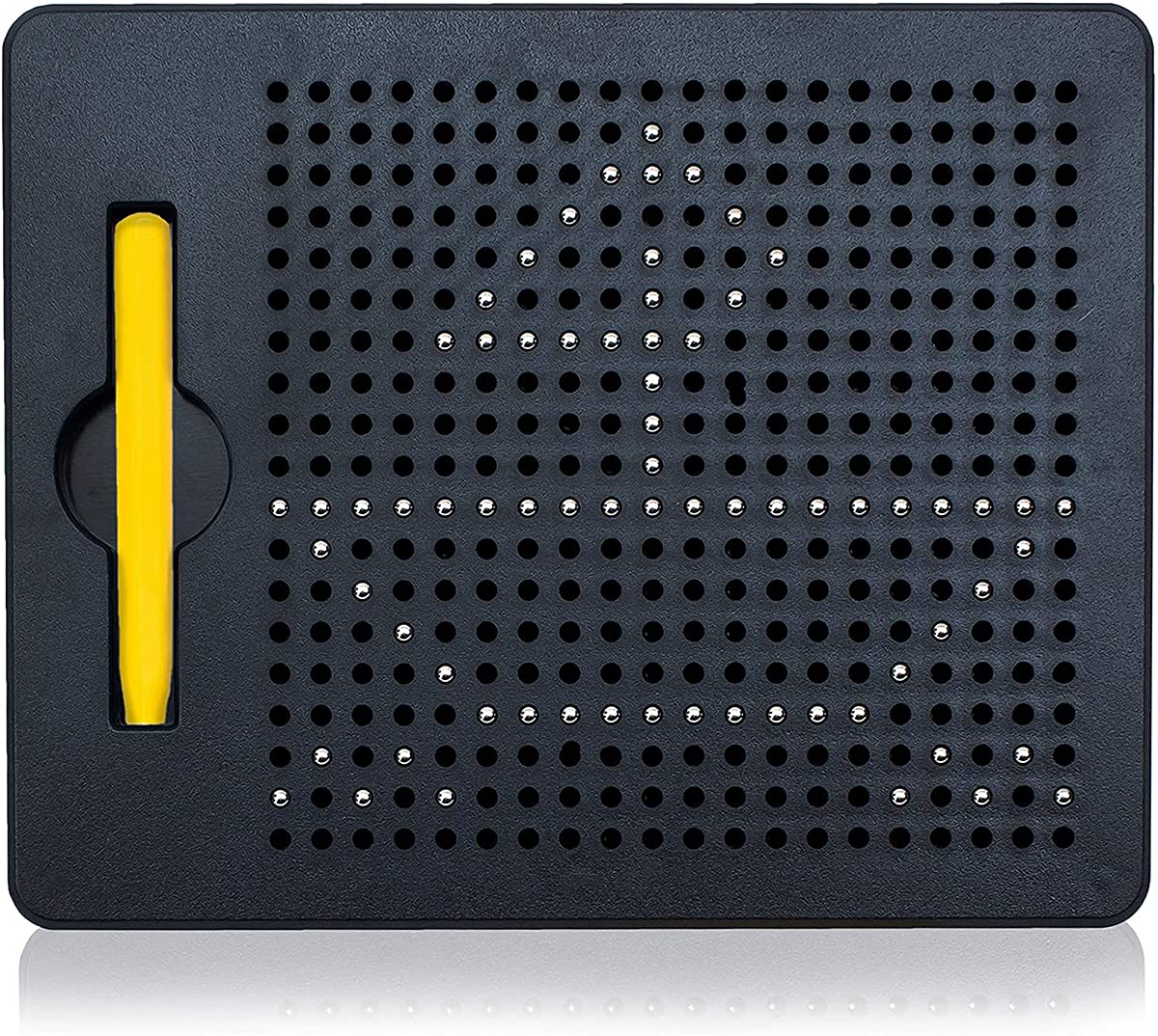 Magnetic Drawing Board for Toddlers with Beads and Drawing Stylus Toy Gift for Kids Road Trip Activities, Fun Doodle Tablet Improves Fine Motor Skills(Red) (Black)